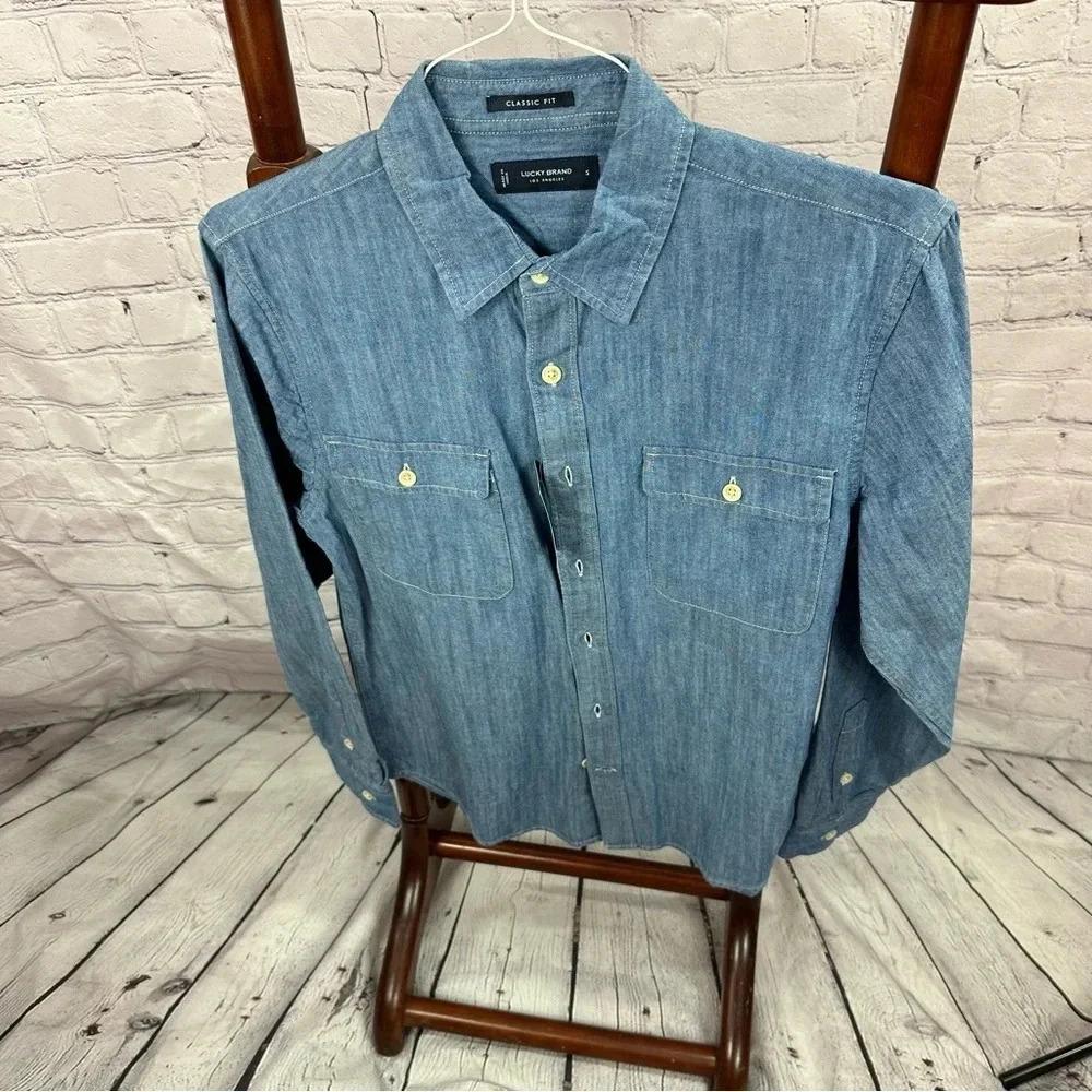 lucky brand mens small button front shirt